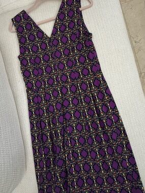 Sleeveless Purple Printed Maxi Dress
